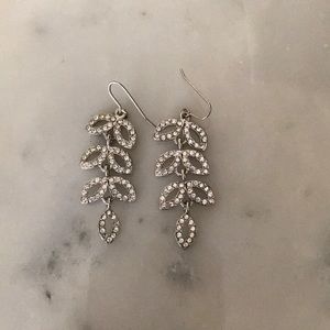 Silver leaf earrings